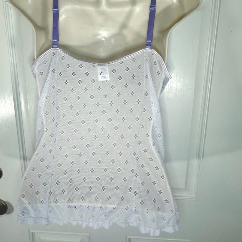 Vintage Rampage Babydoll Cami Top Large Purple Mesh Floral Fairy Whimsigoth Y2K - Picture 4 of 6